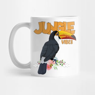 Jungle Vibes Toucan Tropical Flowers Leaf Birds Toucans Mug